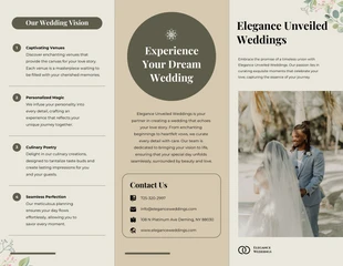 Free  Template: Minimalist Cream and Ebony Wedding Tri-fold Brochure