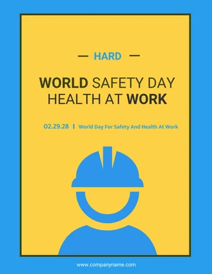 Free  Template: Yellow and Blue World Safety Day