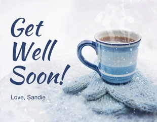 Free  Template: Winter Coffee Get Well Card