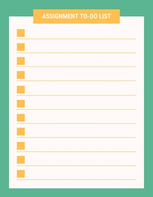 Free  Template: Green Minimalist Assignment To-do list Schedule Template