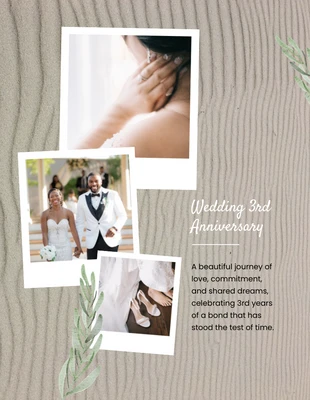 Free  Template: Grey And White Wedding Anniversary Love Collages