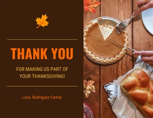 premium  Template: Carte d'appréciation de Thanksgiving