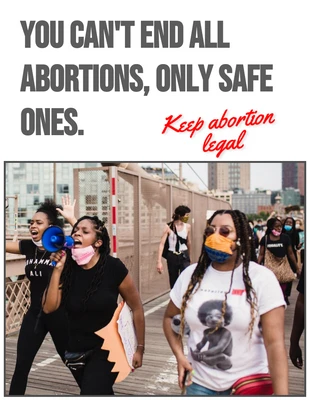 Free  Template: White Simple Photo Pro-Choice Poster
