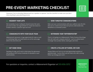 Free  Template: Checkliste für die Arbeit im Dark-Event-Marketing