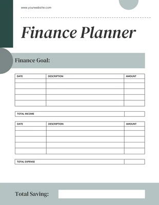Free  Template: White and Green Finance Planner