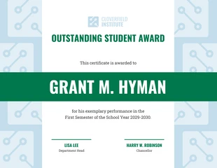 business  Template: Tech Outstanding Student Certificate