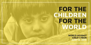 Free  Template: Yellow Child Labor Awareness Day Twitter Post