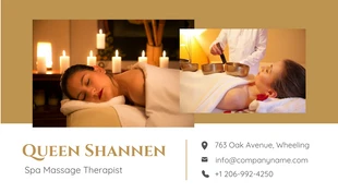 Brown White Minimalist Massage Therapist Business Card - صفحة 2