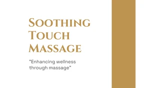 Free  Template: Brown-weiße minimalistische Massage-Therapeut-Visitenkarte