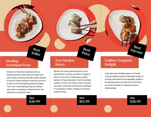 Simple Pastel Red Restaurant Tri-fold Brochure - Página 2