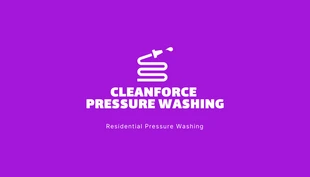 Free  Template: Lilac Minimalist Residential Pressure Washing Business Card
