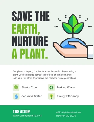 Free  Template: Affiche de la campagne pour les plantes vertes