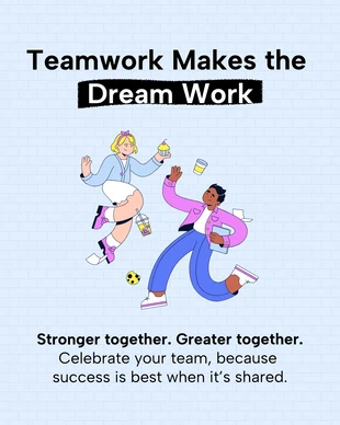 premium  Template: Cita motivacional sobre trabajo en equipo para publicar en redes sociales.