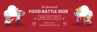 Free  Template: Bandeira de batalha de comida de ilustração minimalista vermelha