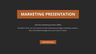 Free  Template: Presentación De Marketing Moderno En Naranja Y Negro