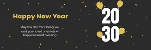 Free  Template: Black And Gold New Year Greetings Banner