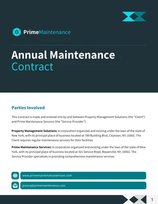 Free  Template: Annual Maintenance Contract Template