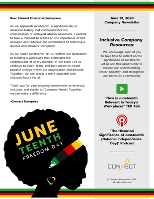 Free  Template: Juneteenth National Independence Day Email Newsletter