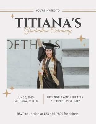 Free  Template: Tan Gold Graduation Ceremony Flyer