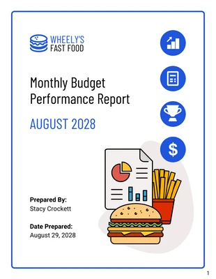 business  Template: Modelo de relatório de desempenho orçamentário