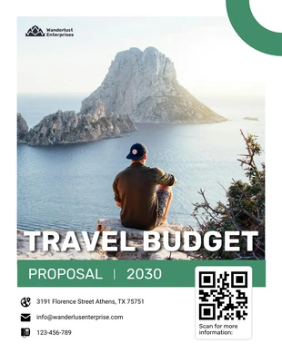 Free  Template: Plantilla de propuesta de presupuesto de viaje