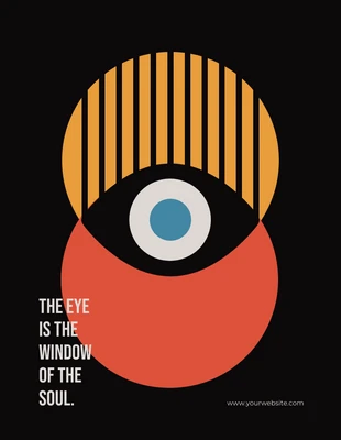 Free  Template: Black Bauhaus Eye Quote Poster Template