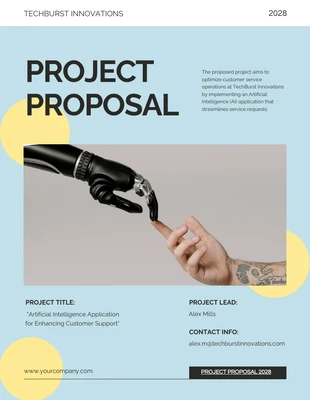 Free  Template: Propuesta de proyecto burbujeante azul y amarillo