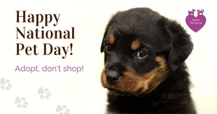 Free  Template: اليوم الوطني للحيوانات الأليفة غير الربحية على Facebook