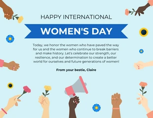 Free  Template: Cartão de Feliz Dia Internacional da Mulher