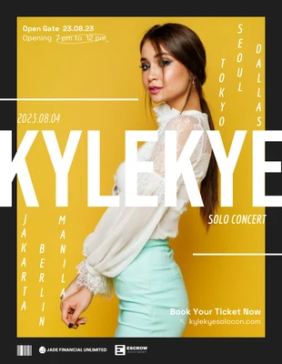 Black and Yellow Solo Concert Poster