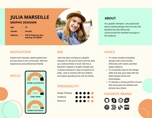 Free  Template: Orange And Green Simple Diagram User Persona