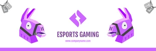 Free  Template: Weiß und lila Einfache Illustraion Esel Esport Gaming Banner