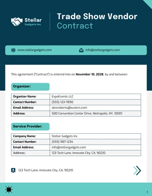 business  Template: Modelo de contrato de fornecedor de feiras comerciais