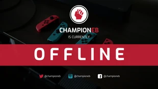 Free  Template: Banner vermelho em negrito off-line da Twitch