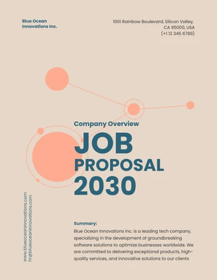 Free  Template: Orange And Blue Dot Simple Job Proposal