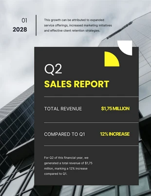 Free  Template: Dark Yellow Sales Report