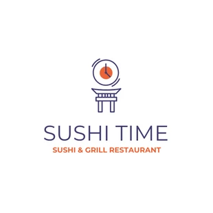 Free  Template: Sushi-Restaurant Kreatives Logo