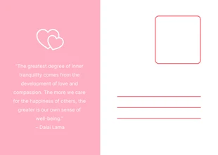 Pink Simple Love Postcard - Pagina 2
