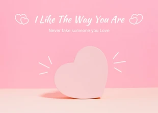 Free  Template: Pink Simple Love Postcard