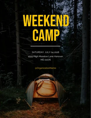 Free  Template: Minimalist Weekend Camp Poster Template