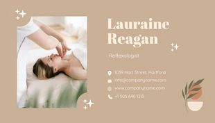 Brown and Cream Massage Therapist Business Card - Pagina 2