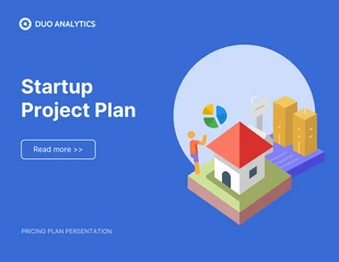 Free  Template: Fun Blue Startup Plans Work