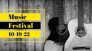 premium  Template: Banner del blog del Festival de Música Amarillo
