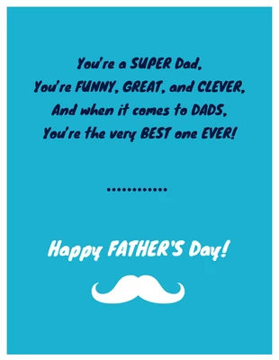 Free  Template: Simple Cute Father's Day Card