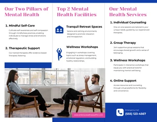 Clean Minimalist Simple Mental Health Tri-fold Brochure - Pagina 2