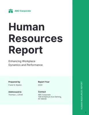 business  Template: Human Resources Report