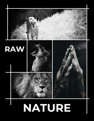 premium  Template: Dunkle Tiere Fotocollage