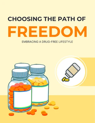 Free  Template: ملصق للتوعية بالمخدرات باللون الأصفر الفاتح وبسيط