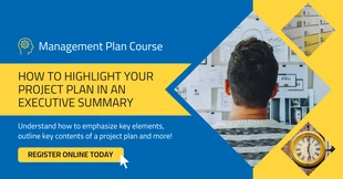 business  Template: LinkedIn-Banner für den Managementplan-Kurs