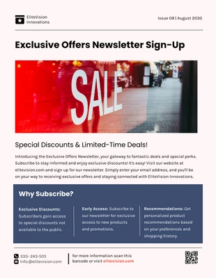 Free  Template: Exclusive Offers Newsletter Sign-Up